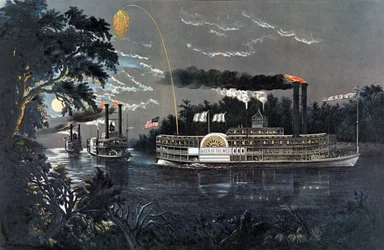 RL 27835 Um eine Biegung auf dem Mississippi-Dampfer Queen of the West